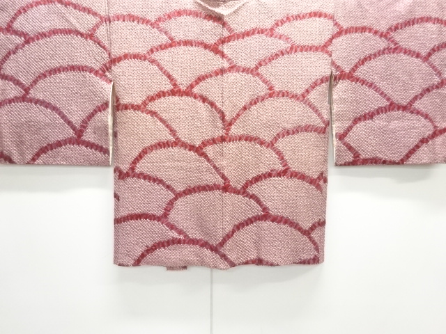 JAPANESE KIMONO / ANTIQUE HAORI / SILK / ALL SHIBORI / SEIGAIHA